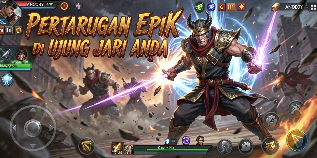 Screenshot ANOBOY menampilkan aksi pertarungan yang intens.
