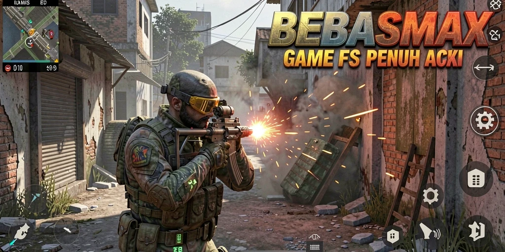 Tampilan gameplay penuh aksi dari BEBASMAX.