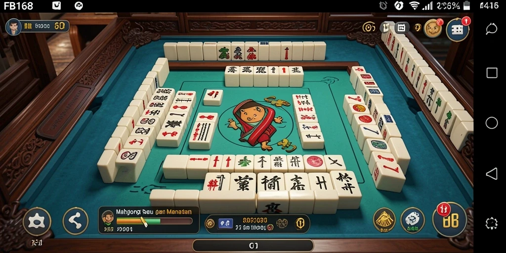 Screenshot utama FB168 menunjukkan gameplay Mahjong yang mendebarkan.