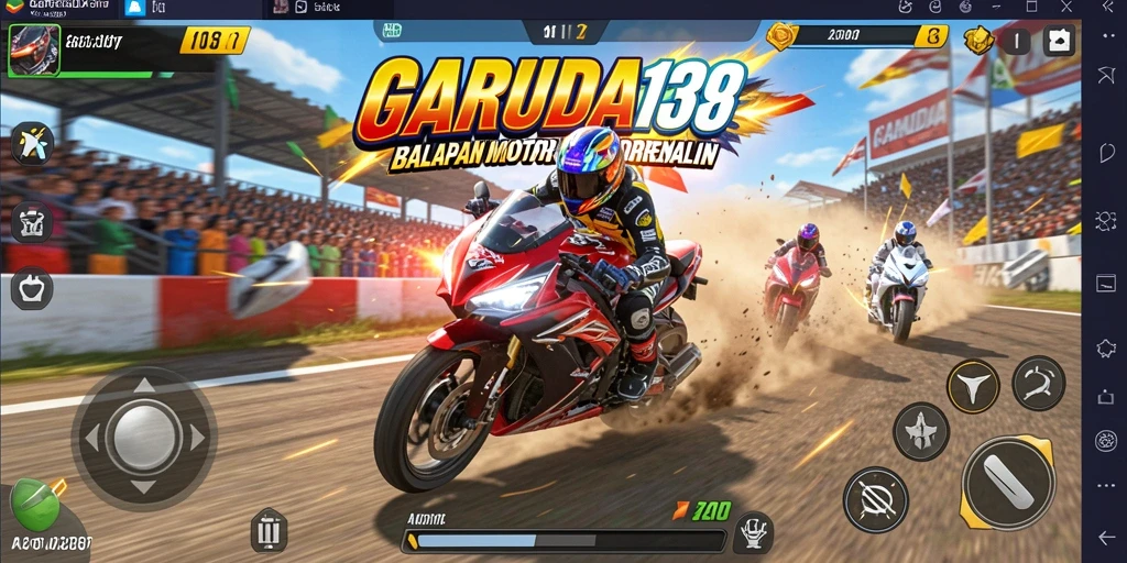 Tampilan gameplay seru dari GARUDA138 dengan kecepatan tinggi dan trek menantang.