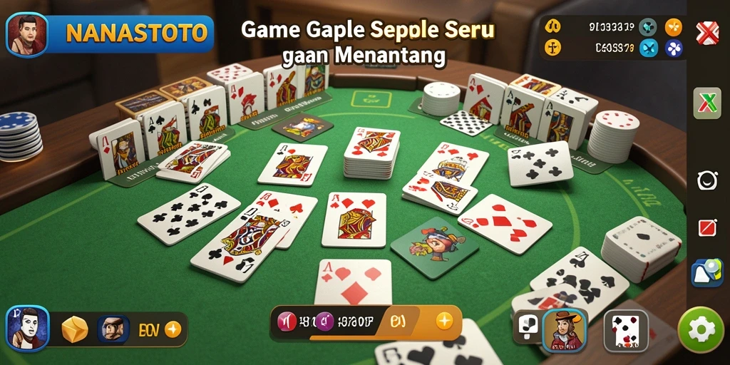 Tampilan gameplay Gaple yang menarik dan seru di NANASTOTO.