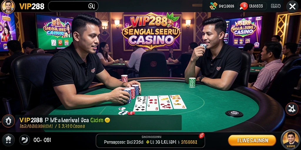 Tampilan gameplay Live Casino yang menarik dan interaktif di VIP288.